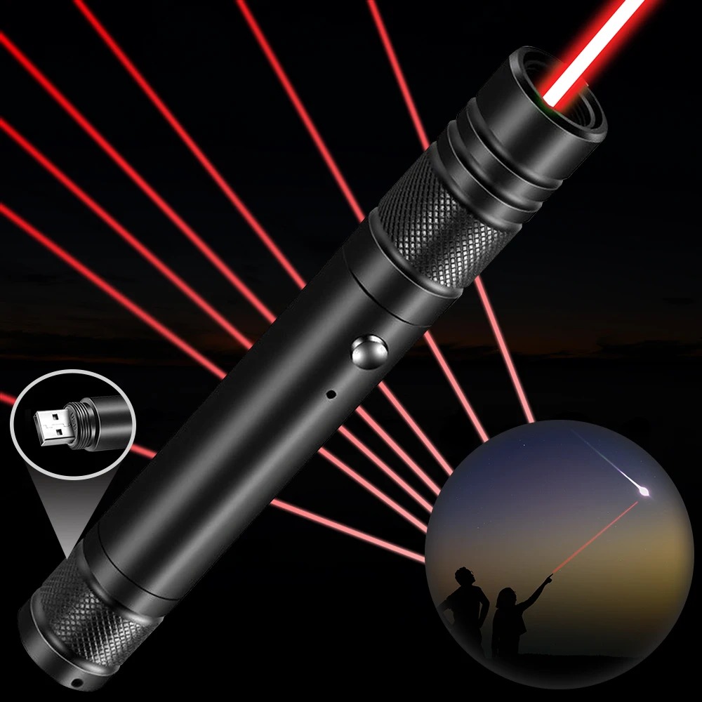 WUIVI Laser Pointer Beam Star Pattern USB Rechargeable 200mAh Red Light - WV-710 Gambar produk WUIVI Laser Pointer Beam Star Pattern USB Rechargeable 200mAh Red Light - WV-710