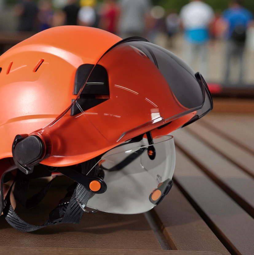 Gambar produk Aolamegs Helm Proyek Konstruksi K3 Safety Protection Double Visor - SF06