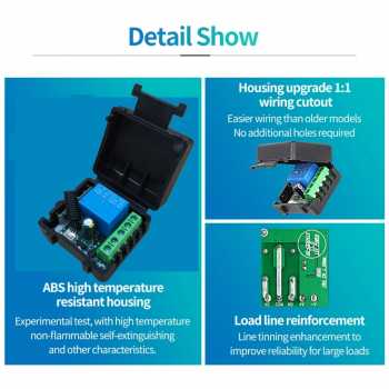 Gambar produk Huaru Receiver Remot Kontrol Gerbang Garasi 433MHz 12V - KR1201A
