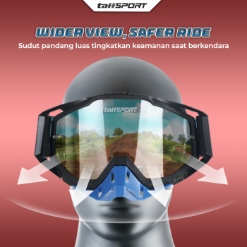Gambar produk TaffSPORT Kacamata Helm Motor Goggles UV400 Protection Windproof Reflective - UV400