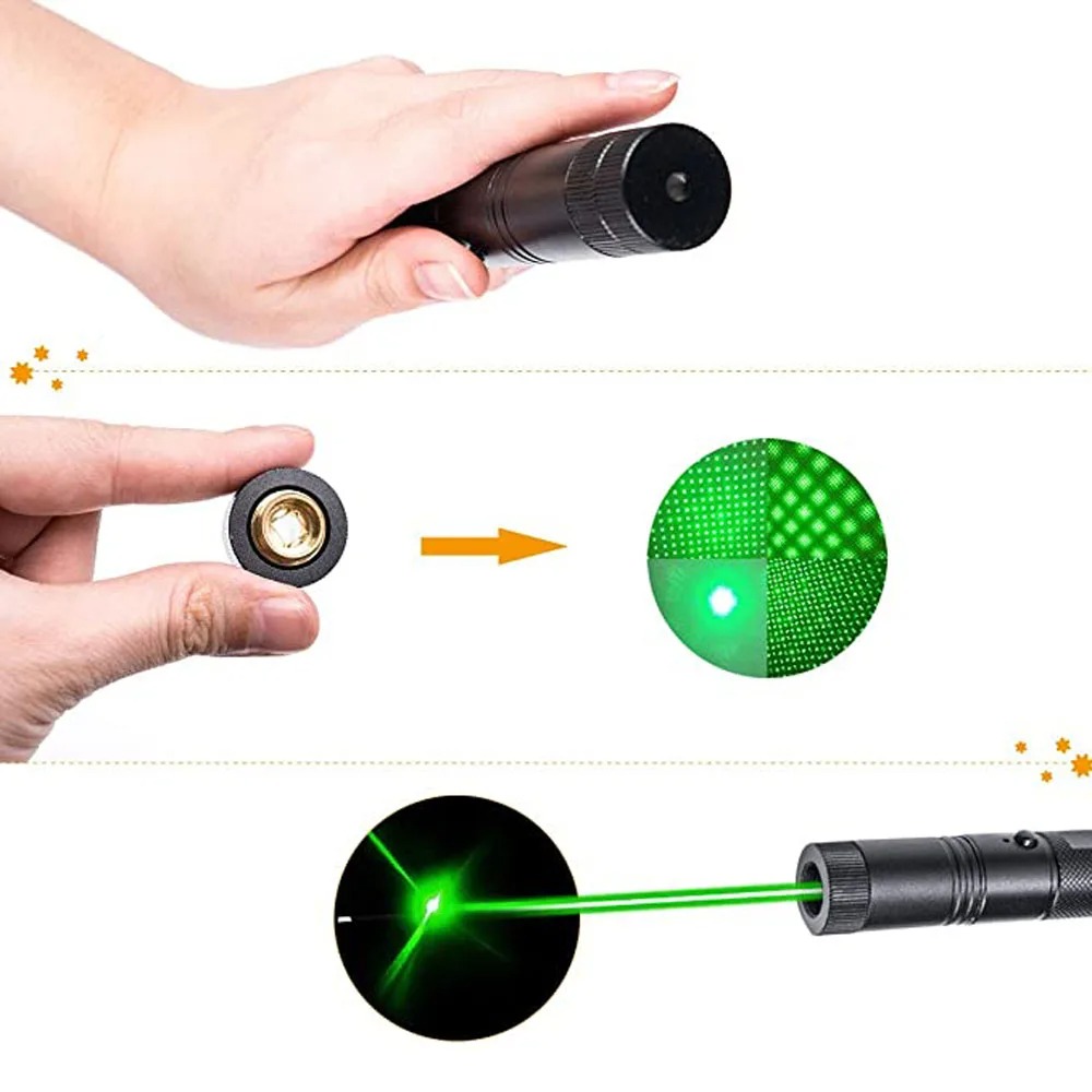 WUIVI Laser Pointer Beam Star Pattern USB Rechargeable 200mAh Green Light - WV-303 Gambar produk WUIVI Laser Pointer Beam Star Pattern USB Rechargeable 200mAh Green Light - WV-303