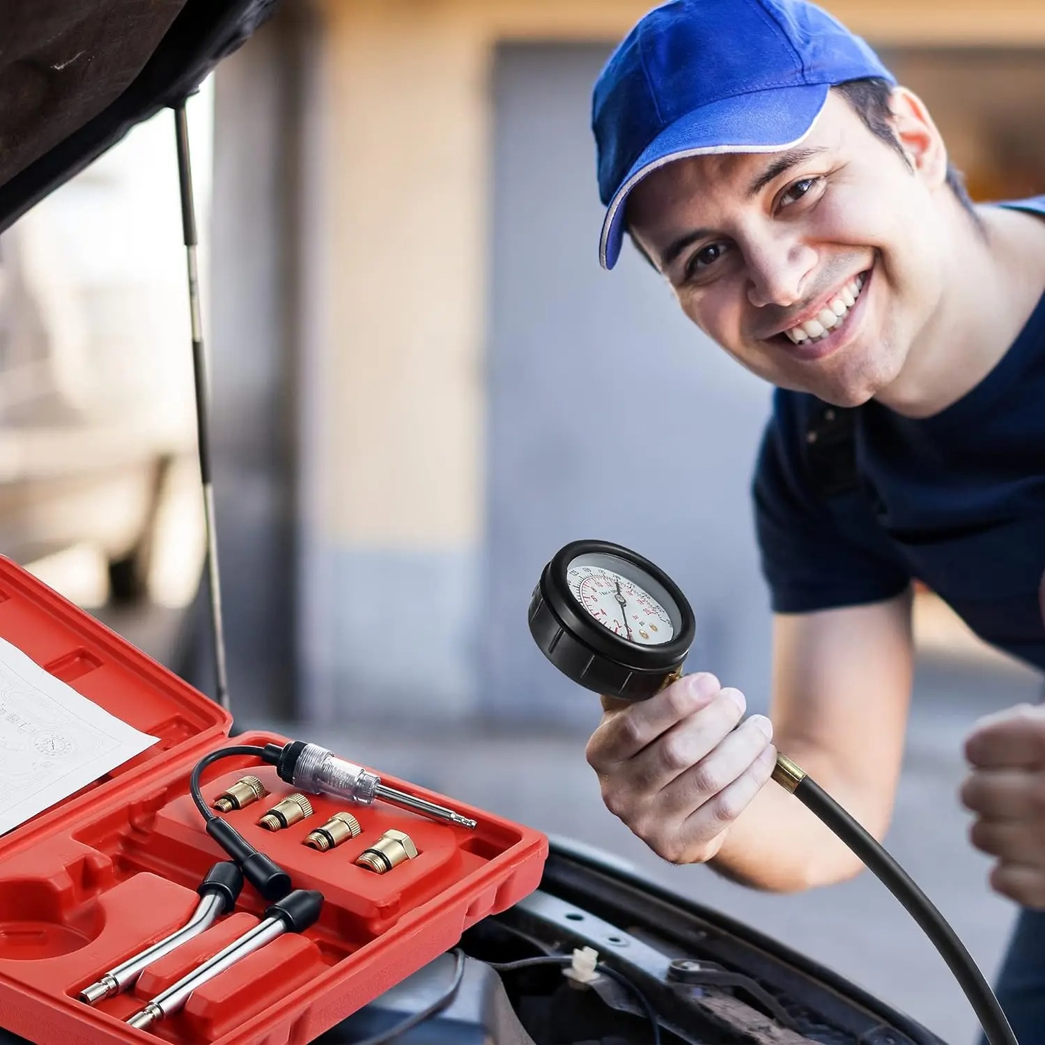 Gambar produk BOOMSTART Alat Tes Kompresi Mesin Diesel Cylinder Compression Tester - BM-20