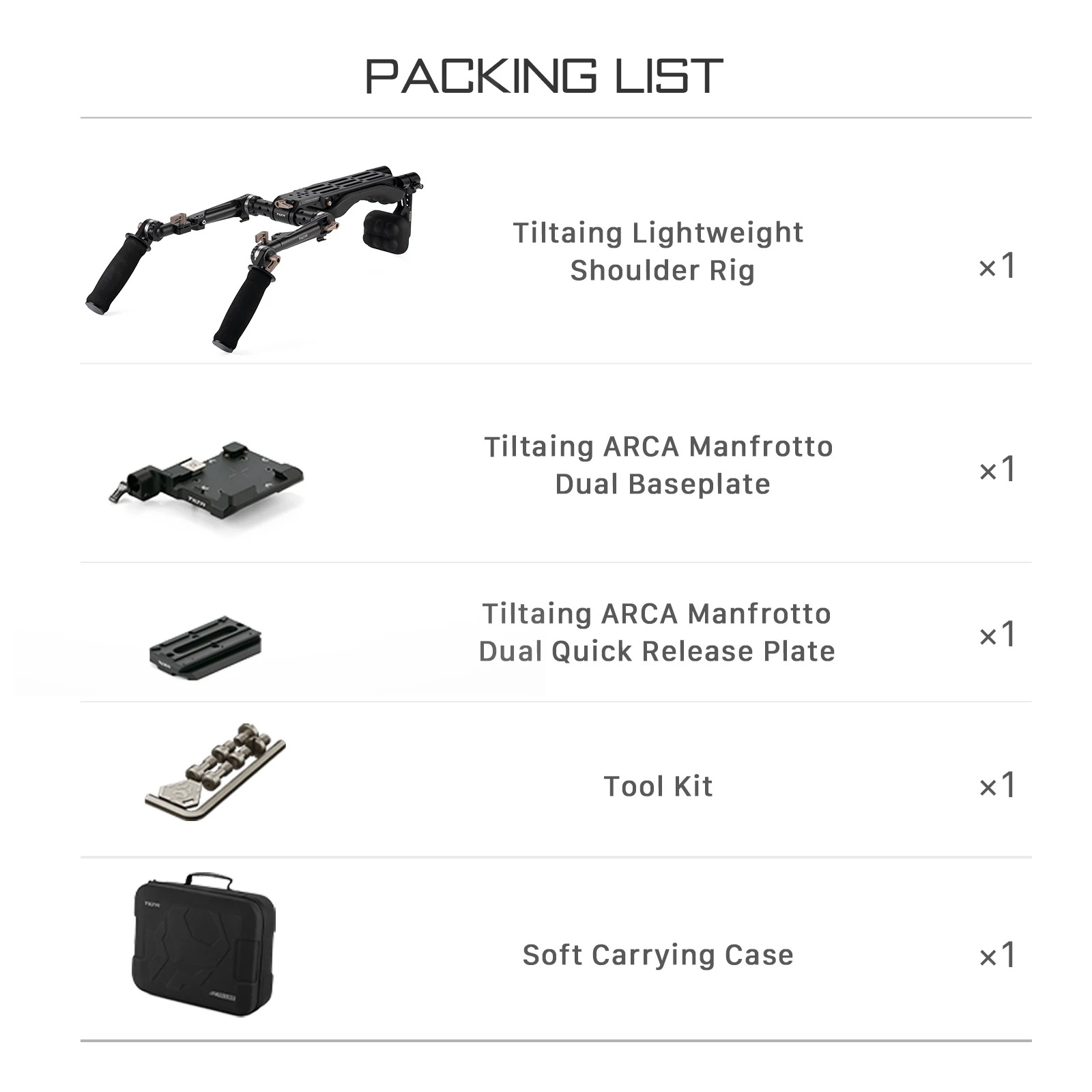 Gambar produk TILTA Shoulder Rig Stabilizer Lightweight ARCA Baseplate Canon Nikon - TA-LSR-B