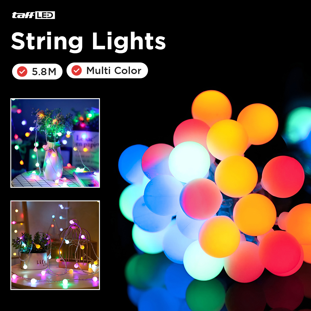 TaffLED Lampu Hias String Lights Fairy Garland Waterproof 40 LED 5.8M - XD200 Gambar produk TaffLED Lampu Hias String Lights Fairy Garland Waterproof 40 LED 5.8M - XD200