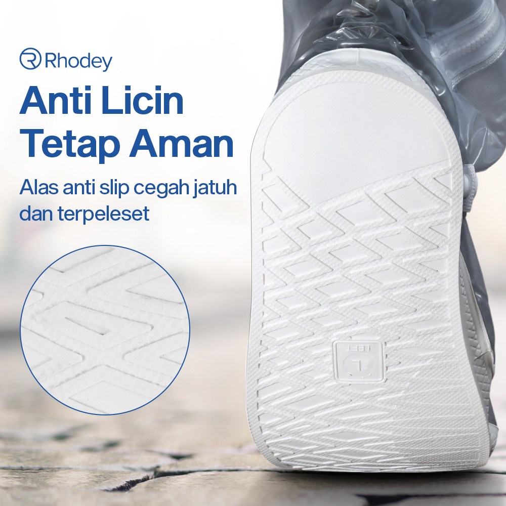 Rhodey Jas Hujan Sepatu Anti Air Shoes Cover PVC Zipper with Reflector L - H-212 Gambar produk Rhodey Jas Hujan Sepatu Anti Air Shoes Cover PVC Zipper with Reflector L - H-212
