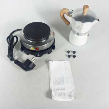Gambar produk One Two Cups Moka Pot Espresso Coffee Maker 3 Cup 150ml with Heater - WY-03E
