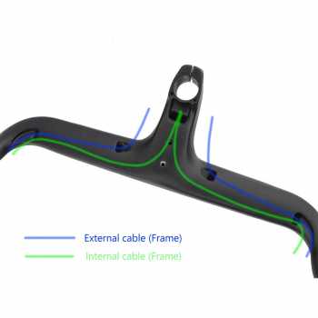 Gambar produk KOCELVO Setang Sepeda Balap Bicycle Bend Handle Carbon Fiber 40cm - X01