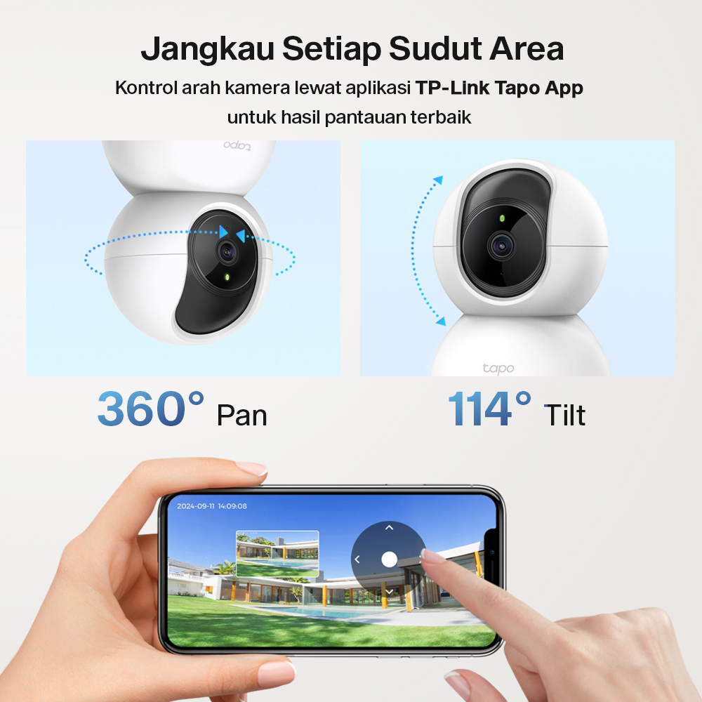 Gambar produk TP-LINK IP Camera CCTV 1080P Night Vision Pan Tilt - Tapo C200