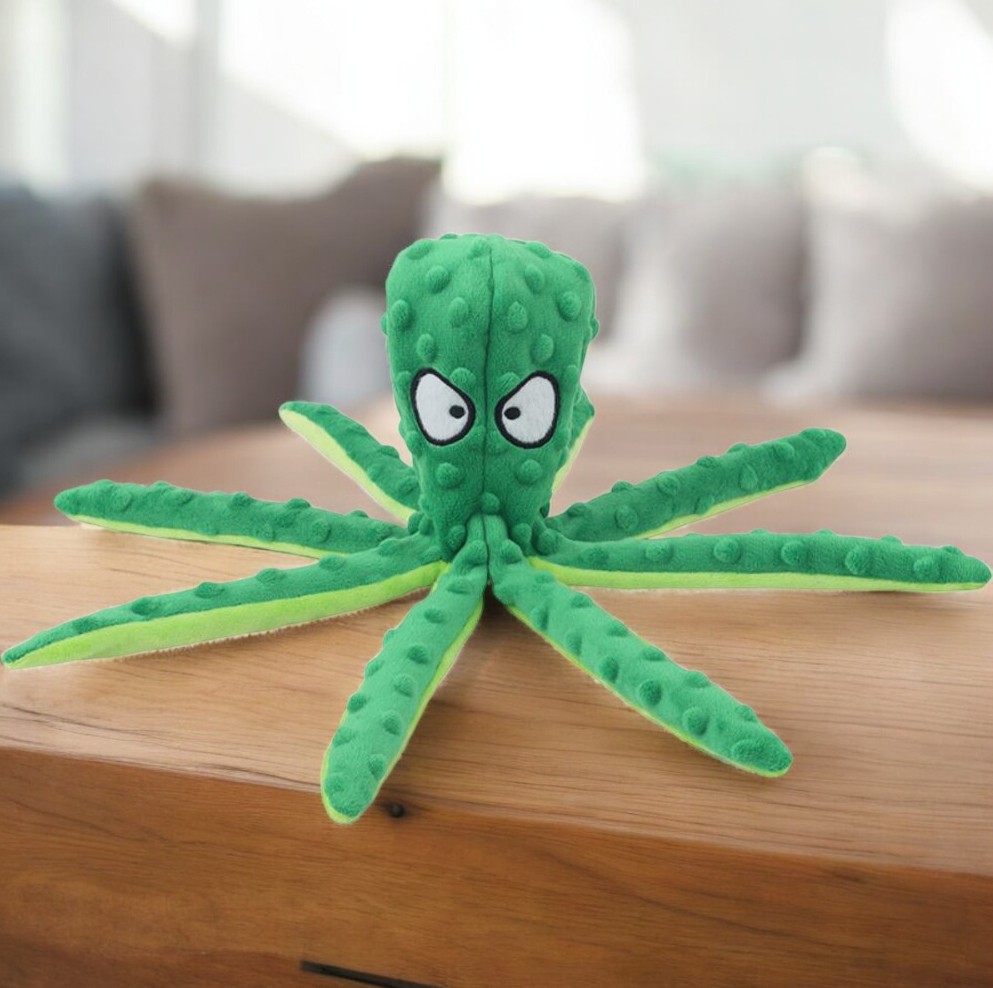 RARY Mainan Anjing Gigit Bunyi Squeaky Dog Toy Octopus Plush - RR24 Gambar produk RARY Mainan Anjing Gigit Bunyi Squeaky Dog Toy Octopus Plush - RR24