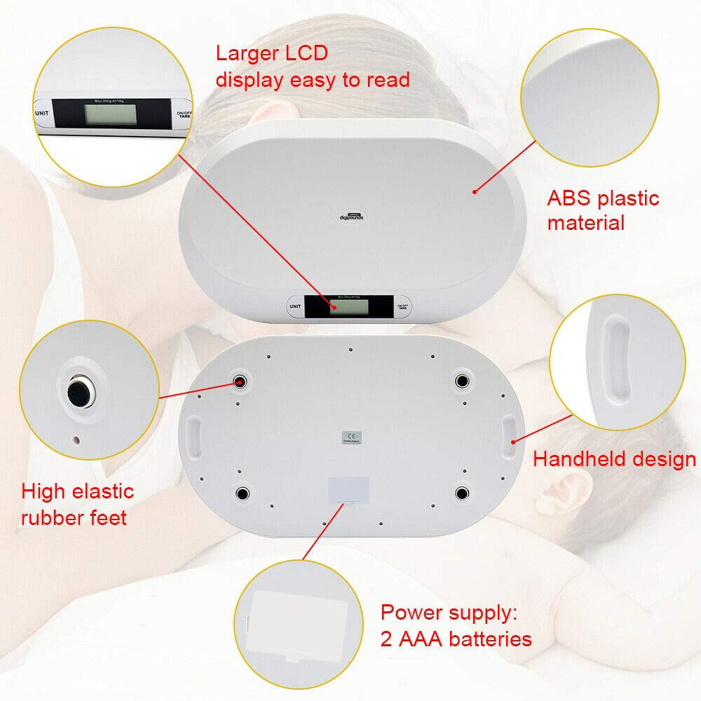 Taffware Digipounds Timbangan Badan Bayi Baby Digital Scales 20kg - 825 Gambar produk Taffware Digipounds Timbangan Badan Bayi Baby Digital Scales 20kg - 825