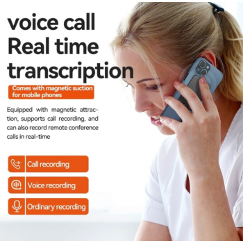 Gambar produk VKTECH Perekam Suara Cerdas Dual Tombol AI Voice Recorder Transcribe - A3V