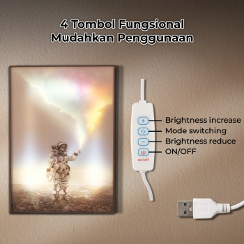 Gambar produk YORYZENG Lampu Meja Hias Lukisan 3in1 Color LED USB 30.5cm Astronaut - YY31