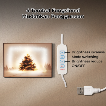 Gambar produk YORYZENG Lampu Meja Hias Lukisan 3in1 Color LED USB 30.5cm Christmas Tree - YY31