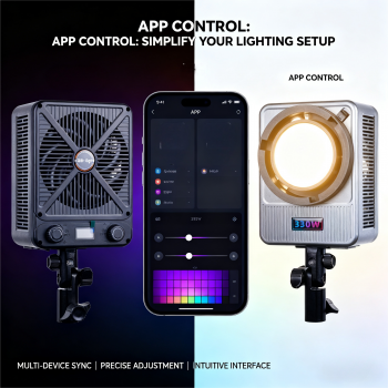 Gambar produk LIYADI Lampu Studio Fotografi COB LED RGBW 24 Mode TFT Display 330W - G330C