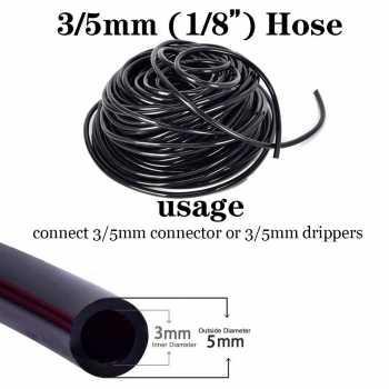 Gambar produk MUCIAKIE Selang Irigasi Dripper Hidroponik PVC Hose 3/5mm 1/8 Inch 20M - MC-20