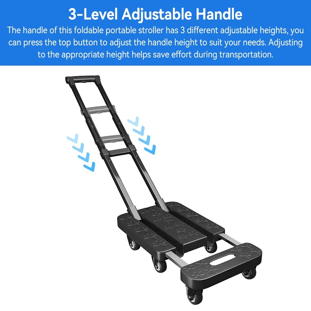 Gambar produk NIAN Troli Barang Lipat Foldable Telescopic Flatbed Trolley 6 Wheels - N60