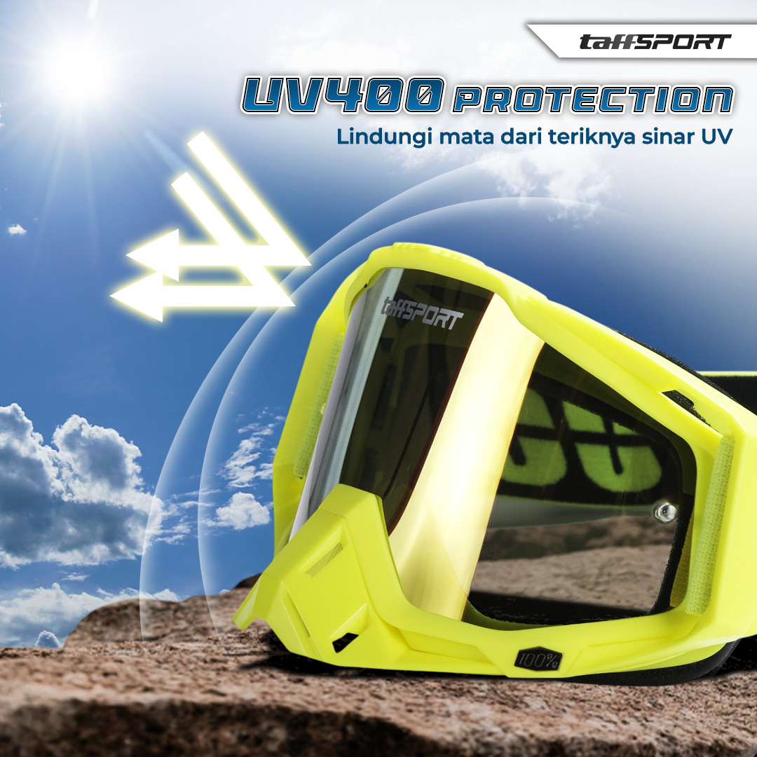 Gambar produk TaffSPORT Kacamata Helm Motor Goggles UV400 Protection Windproof Reflective - UV400