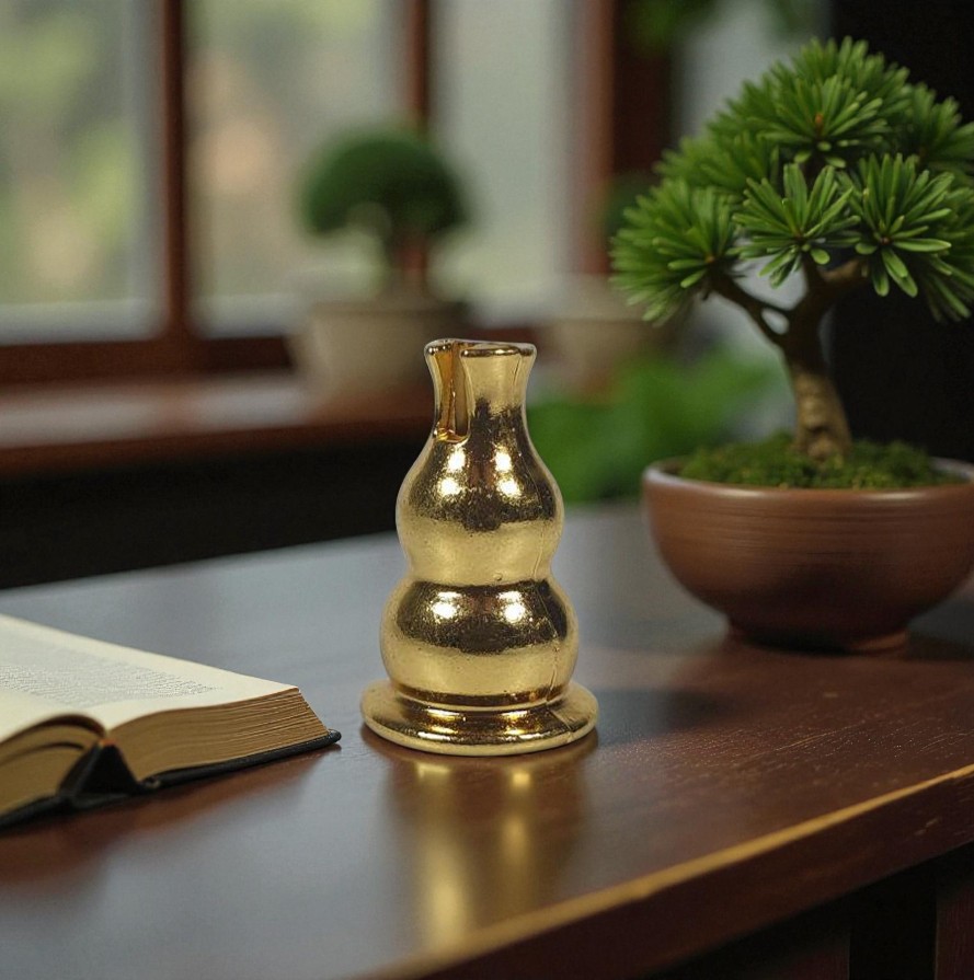 Gambar produk TaffHOME Tempat Dupa Botol Labu Gourd Holder Zinc Alloy - XXG-A1