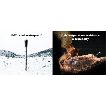 Gambar produk BFOUR Termometer Makanan Digital Daging BBQ Bluetooth Screen 2 Probe - BF-40