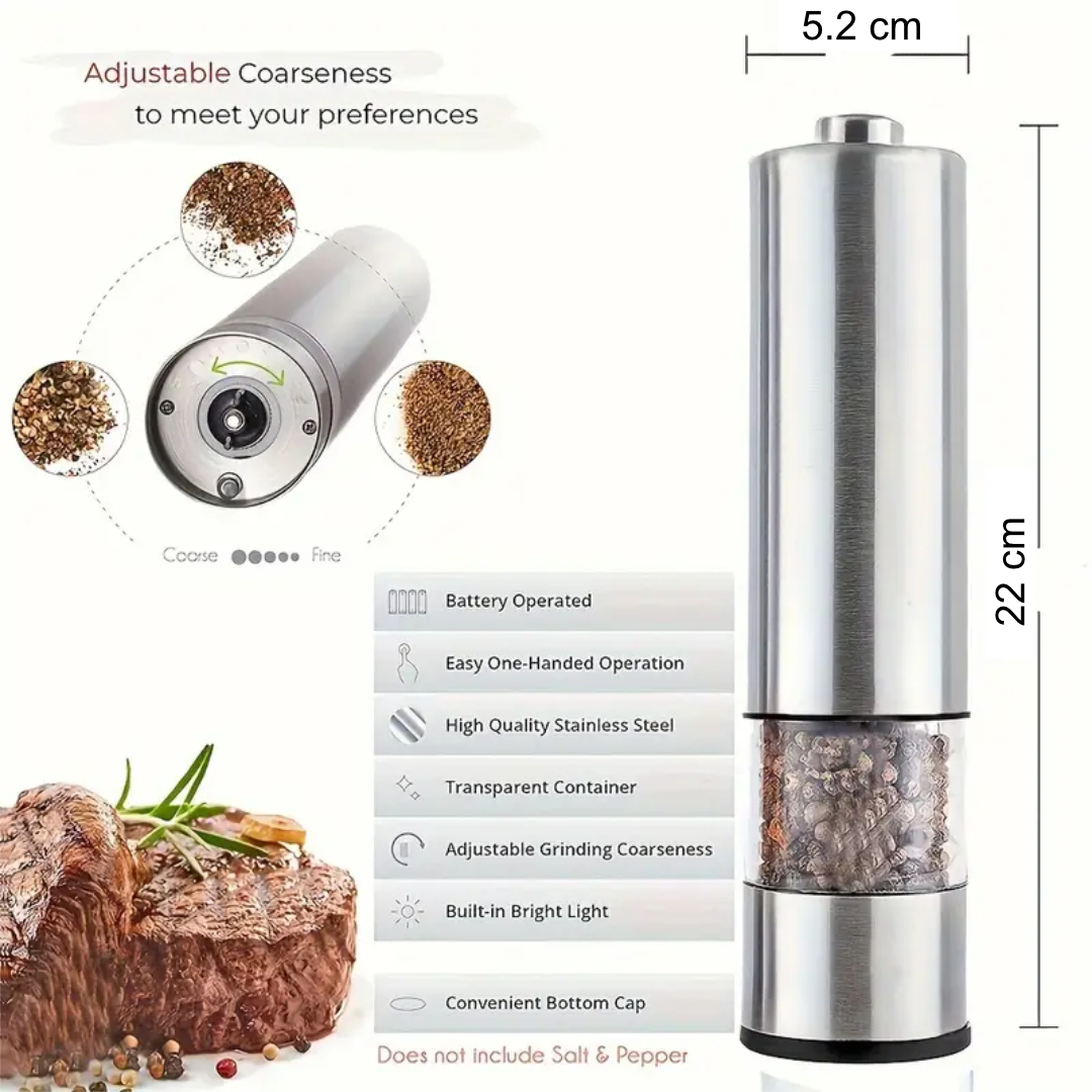 Gambar produk VKTECH Alat Penggiling Biji Lada Elektrik Spices Pepper Mill Grinder - HS-002