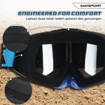 Gambar produk TaffSPORT Kacamata Helm Motor Goggles UV400 Protection Windproof Reflective - UV400