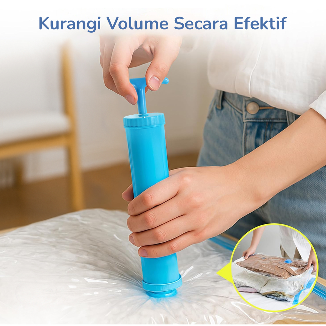 Gambar produk Joybos Pompa Vakum Baju Manual Travel Vacuum Bag Hand Pump - 001