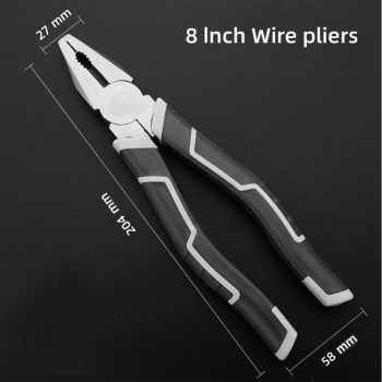 Gambar produk XMSJ Tang Kombinasi Pemotong Kawat Multifungsi Anti Slip Wire Plier 8 Inch - XM204