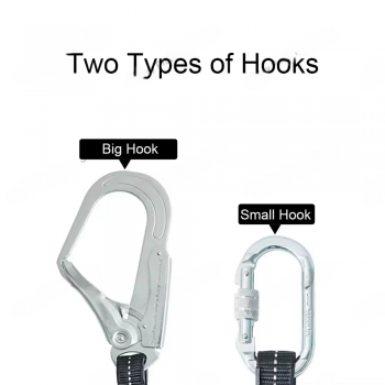 Gambar produk LUX Tali Safety Konstruksi 25KN Double Hook Anti Fall with Buffer Bag - KKN2