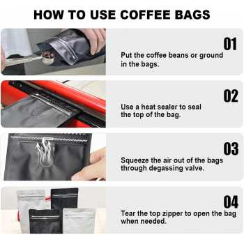 Gambar produk KOFE Kemasan Kopi Standing Pouch Ziplock Flat Bottom with Valve 10 PCS 500g - KF-10