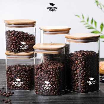 Gambar produk One Two Cups Toples Kaca Penyimpanan Makanan Kedap Udara Storage Jar 1L-10x10x12cm - HC1019