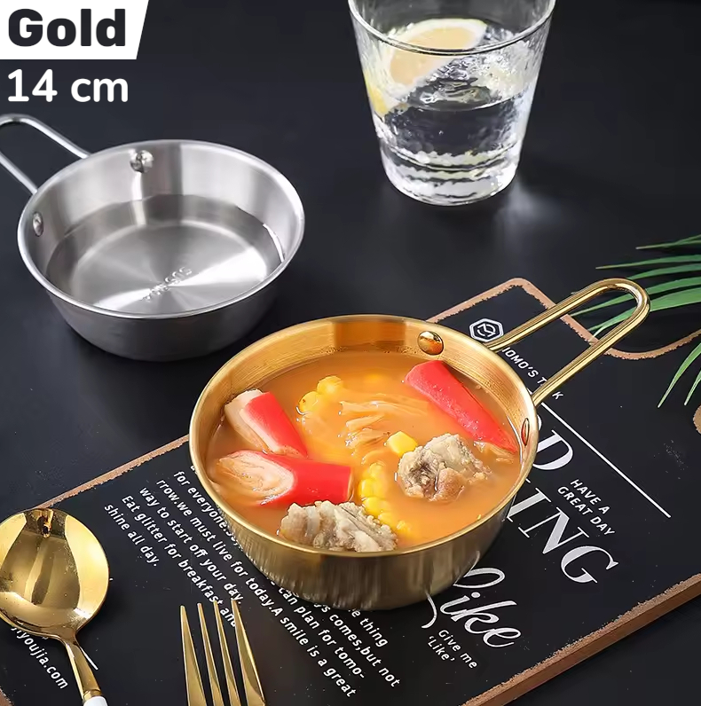 ALRY Mangkuk Mie Salad Stainless Steel Korean Style Bowl with Handle 14cm - ZX-305 Gambar produk ALRY Mangkuk Mie Salad Stainless Steel Korean Style Bowl with Handle 14cm - ZX-305