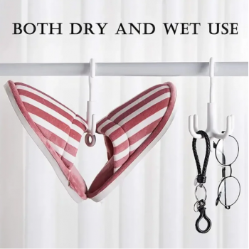 Gambar produk HIMSTO Gantungan Baju Serbaguna Rotating Rod Hanger Holder 4 Hook - HI4