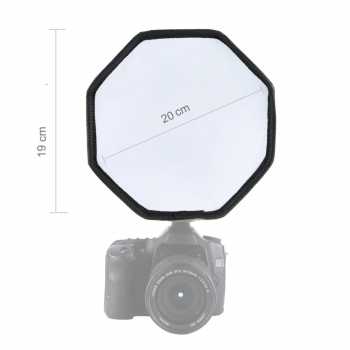 Gambar produk EXSKOF Kamera Flash Diffuser Softbox Octagonal Universal Foldable 20cm - EXS-20