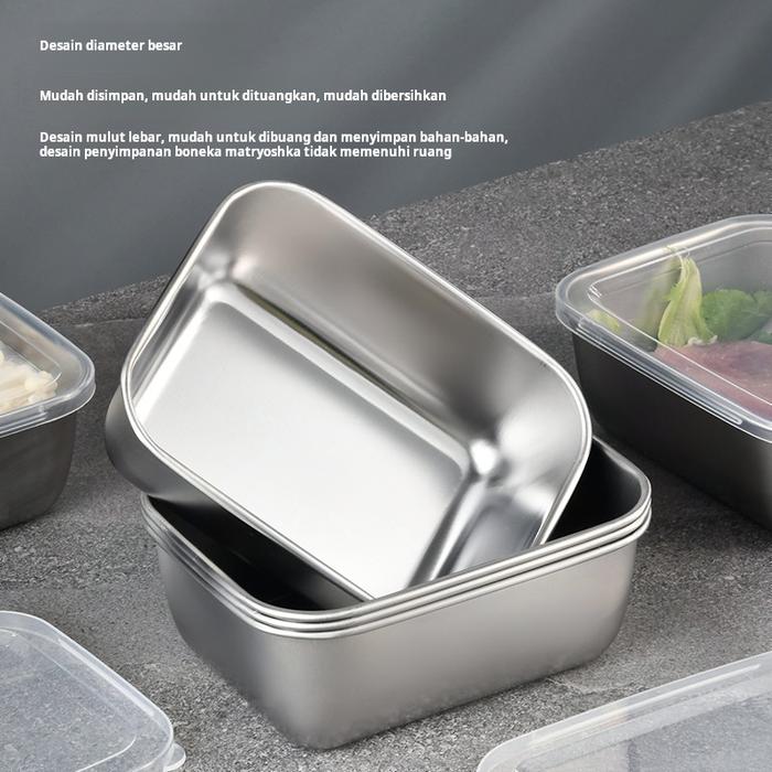 MEXICH Kotak Makan Keeping Box Stainless Steel 201 13.5x10.5x5.8cm - MX65 Gambar produk MEXICH Kotak Makan Keeping Box Stainless Steel 201 13.5x10.5x5.8cm - MX65