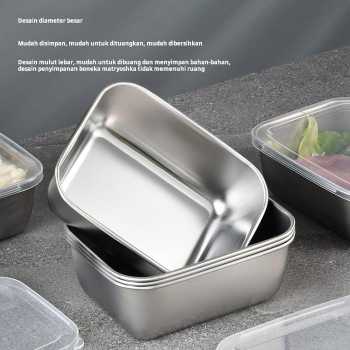 Gambar produk MEXICH Kotak Makan Keeping Box Stainless Steel 201 13.5x10.5x5.8cm - MX65