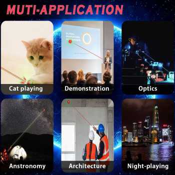 Gambar produk WUIVI Laser Pointer Beam Star Pattern USB Rechargeable 200mAh Green Light - WV-303