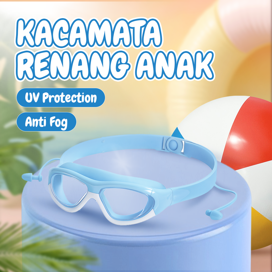 Chanskyu Kacamata Renang Anak Anti Fog UV Protection with Earplug - CK185 Gambar produk Chanskyu Kacamata Renang Anak Anti Fog UV Protection with Earplug - CK185