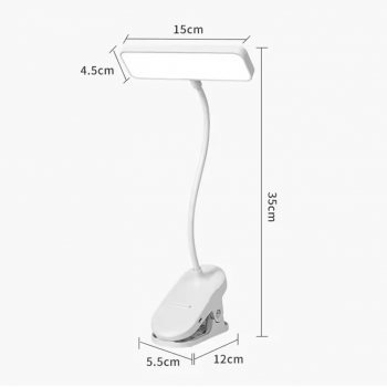 Gambar produk AURO Lampu Meja Belajar LED Clamp Square Lamp Stepless Dimming 800mAh - AU849