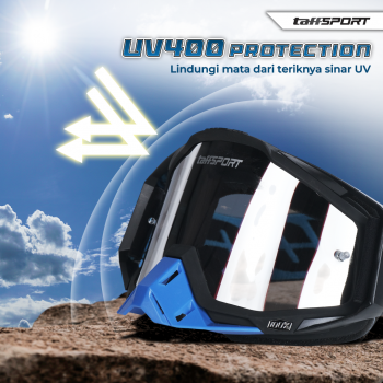 Gambar produk TaffSPORT Kacamata Helm Motor Goggles UV400 Protection Windproof Reflective - UV400