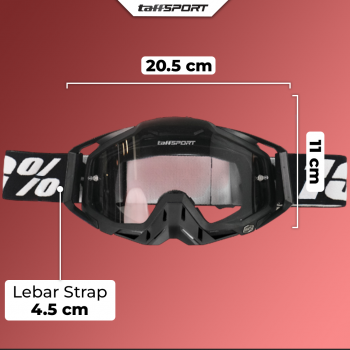 Gambar produk TaffSPORT Kacamata Helm Motor Goggles UV400 Protection Windproof Clear - UV400