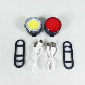 Gambar produk BUCKLES Lampu Sepeda Depan Belakang LED Rechargeable Waterproof 400mAh - VL-75