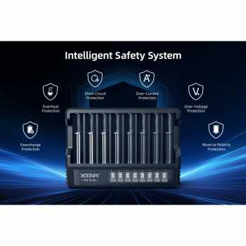 Gambar produk XTAR Charger Baterai 8 Slot AA AAA 1.5V Li-Ion 1.2V Ni-MH LCD Type C - MX8