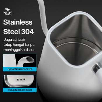 Gambar produk One Two Cups Teko Listrik Kopi Pemanas Air Leher Angsa 1200W 1L - KT10 PRO