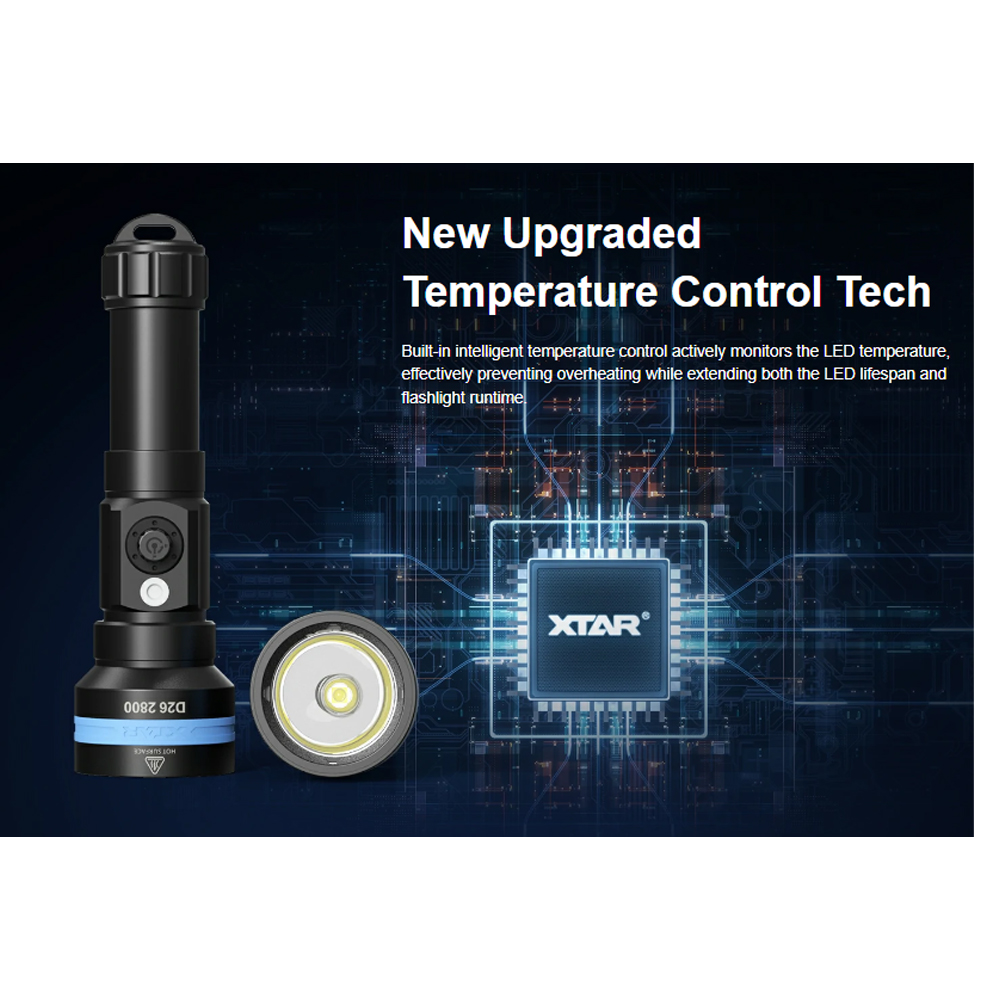Gambar produk XTAR Senter Selam Diving Flashlight LED High Beam IPX8 2800 Lumens - D26 2800