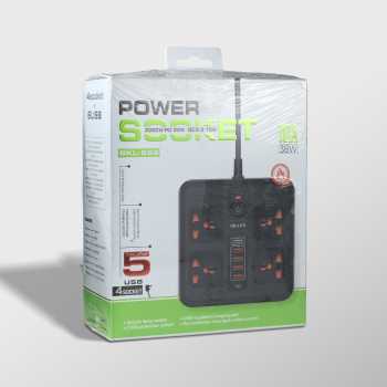 Gambar produk AMJ Stop Kontak Kabel USB Type C PD 10A 250V 3000W 2M 4 Lubang - BKL-666