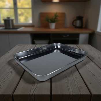 Gambar produk Eggy Loyang Nampan Tray Grill Pan Oven Baking Stainless Steel 430 23.5x17.8x2.5cm - EG36