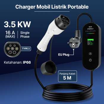 NEWENERGY Charger Mobil Listrik EV 1-Phase 16A 3.5kW EU to Type2Female - MDM51