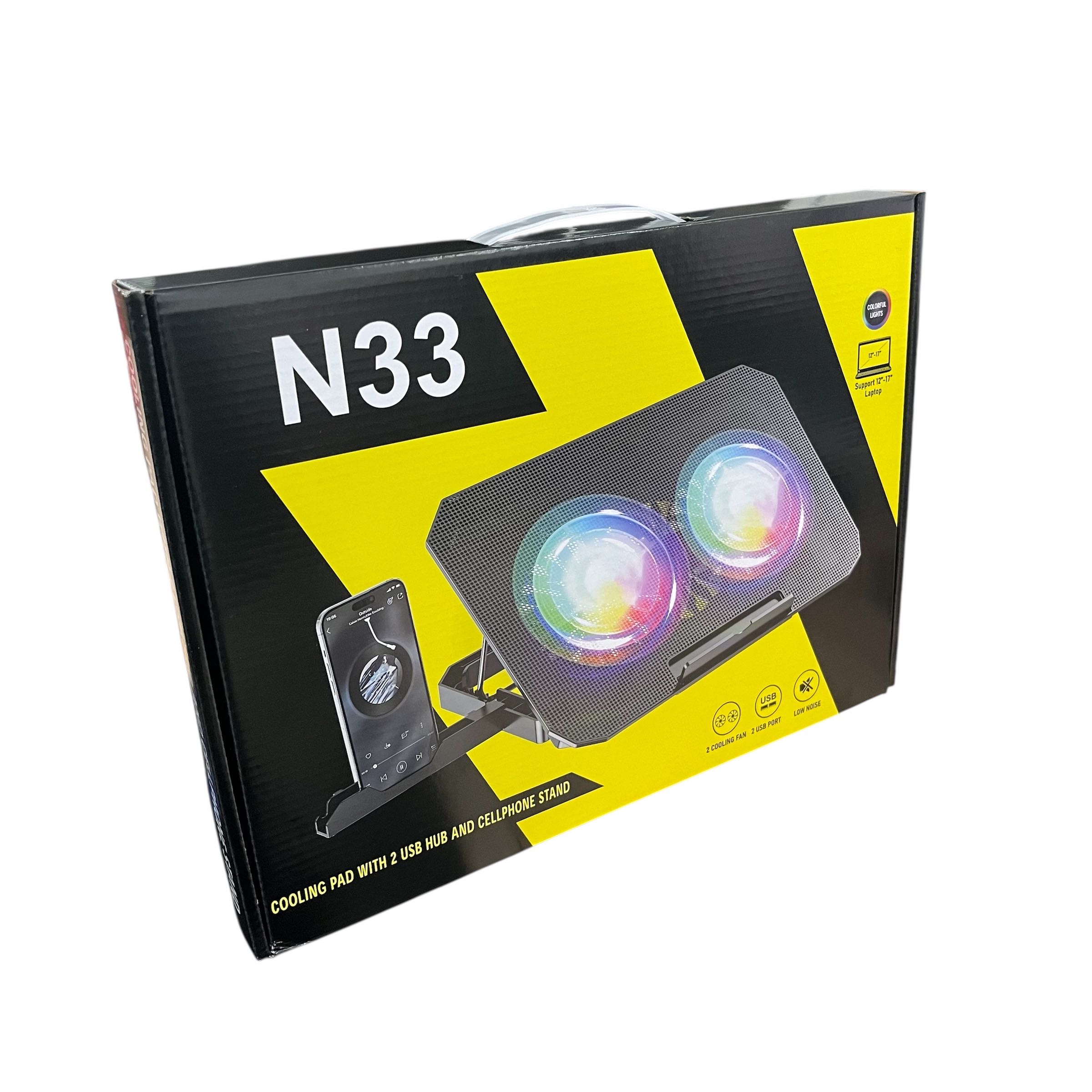 iDock Cooling Pad Laptop Gaming Kipas Pendingin 2 Fan 17 Inch with RGB - N33 Gambar produk iDock Cooling Pad Laptop Gaming Kipas Pendingin 2 Fan 17 Inch with RGB - N33