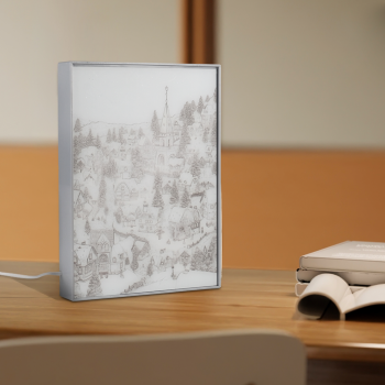 Gambar produk YORYZENG Lampu Meja Hias Lukisan 3in1 Color LED USB 21.5cm Christmas Snow - YY21