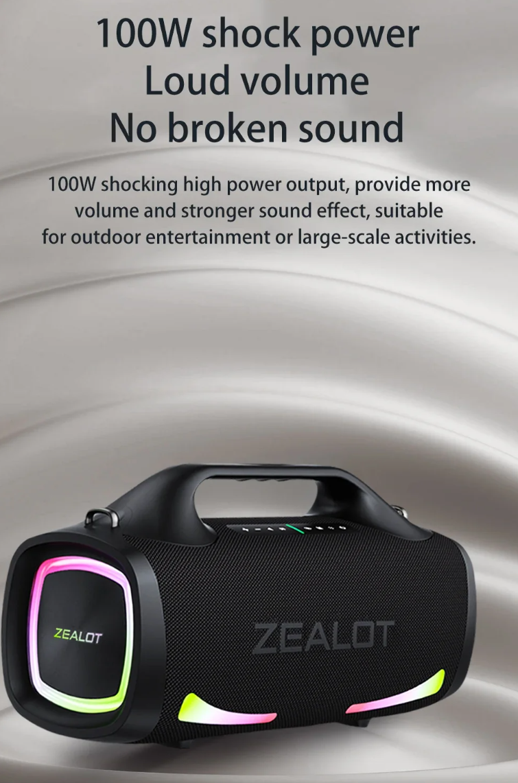 ZEALOT Speaker Bluetooth Portable Subwoofer Dual Pairing 24000mAh - S79 Gambar produk ZEALOT Speaker Bluetooth Portable Subwoofer Dual Pairing 24000mAh - S79